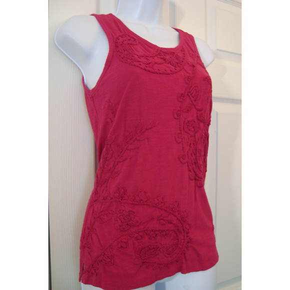 Lucky Brand Tops - Lucky Brand Magenta Embroidered Tank Top Size XS